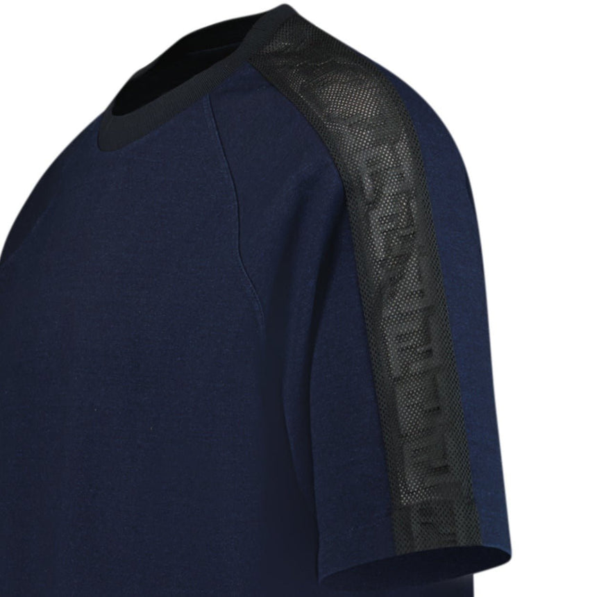 Fendi Mesh Sleeve Crew Neck T Shirt Navy - Boinclo ltd - Outlet Sale Under Retail