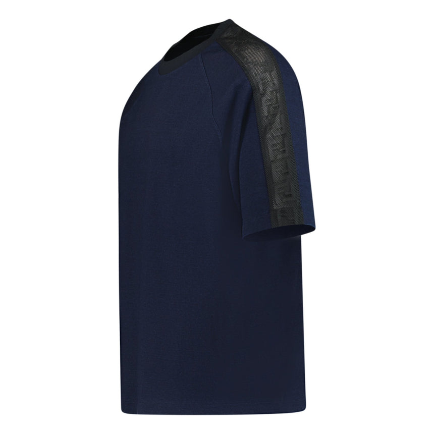 Fendi Mesh Sleeve Crew Neck T Shirt Navy - Boinclo ltd - Outlet Sale Under Retail