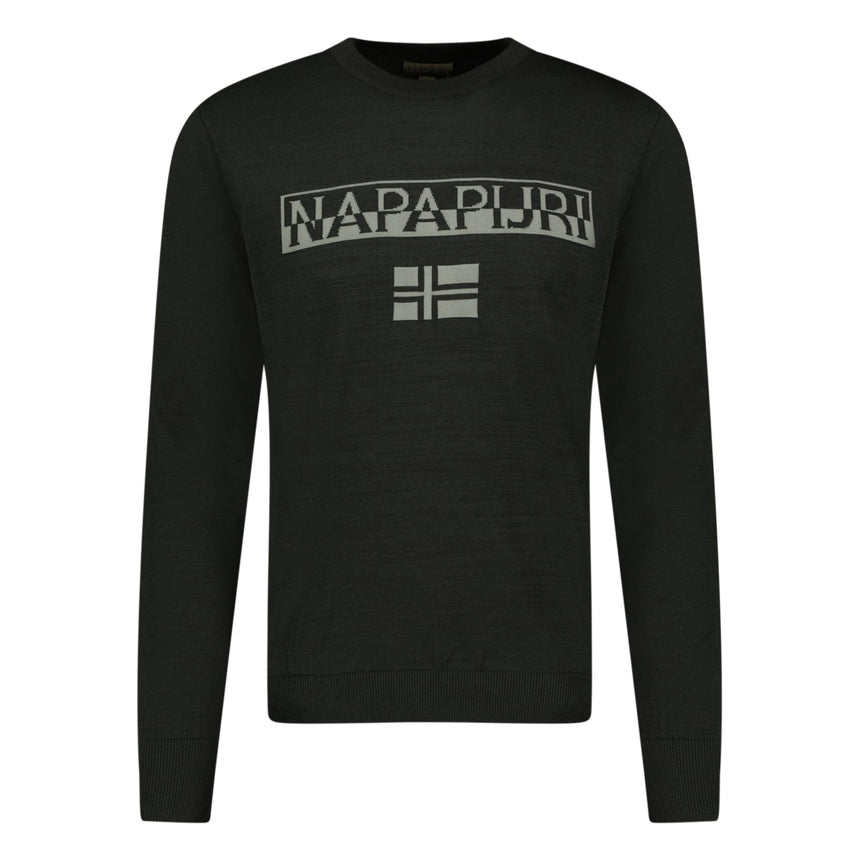 Napapijri Durras Crewneck Jumper Black & Grey - Boinclo ltd - Outlet Sale Under Retail