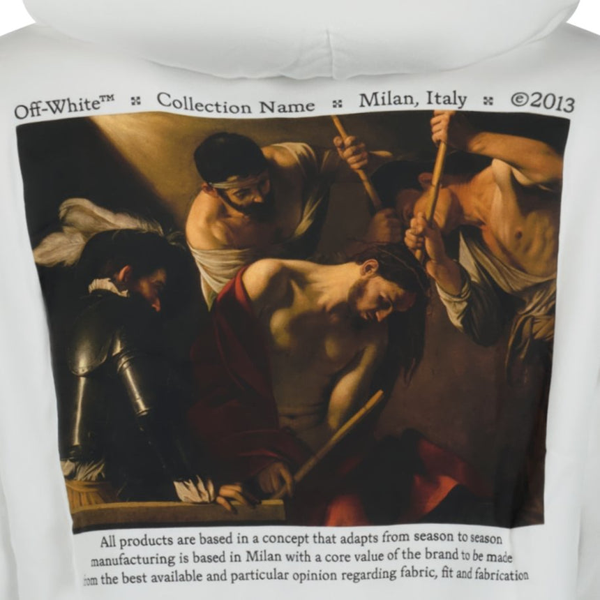 Off-White Caravaggio Logo Hooded Sweatshirt White - Boinclo ltd - Outlet Sale Under Retail