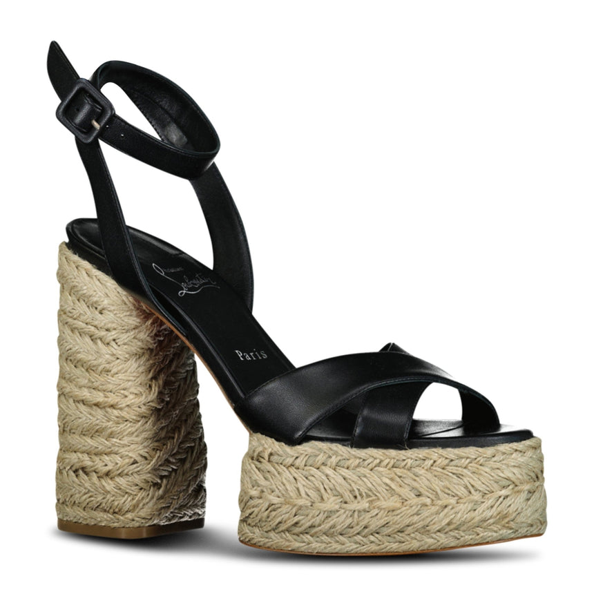 (Womens) Christian Louboutin Super Maria Linen Sole Black - Boinclo ltd - Outlet Sale Under Retail