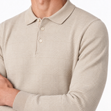 Gran Sasso Checked Wool and Silk Knitted Jumper in Light Beige