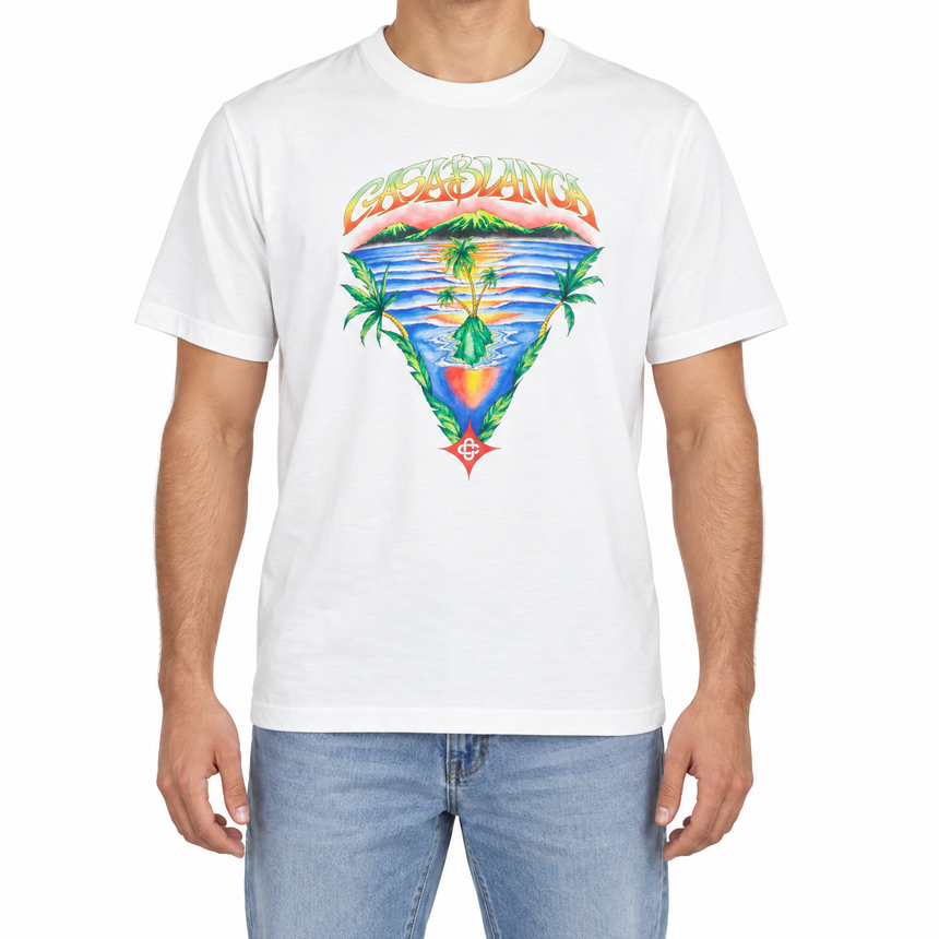 Casablanca Innocence Triangle Short Sleeve T-Shirt in White