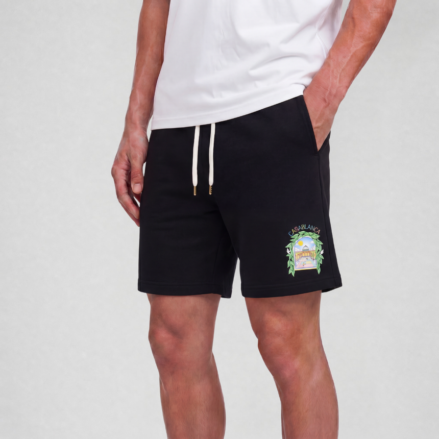 Casablanca L'Arche De Tennis Sweatshorts in Black