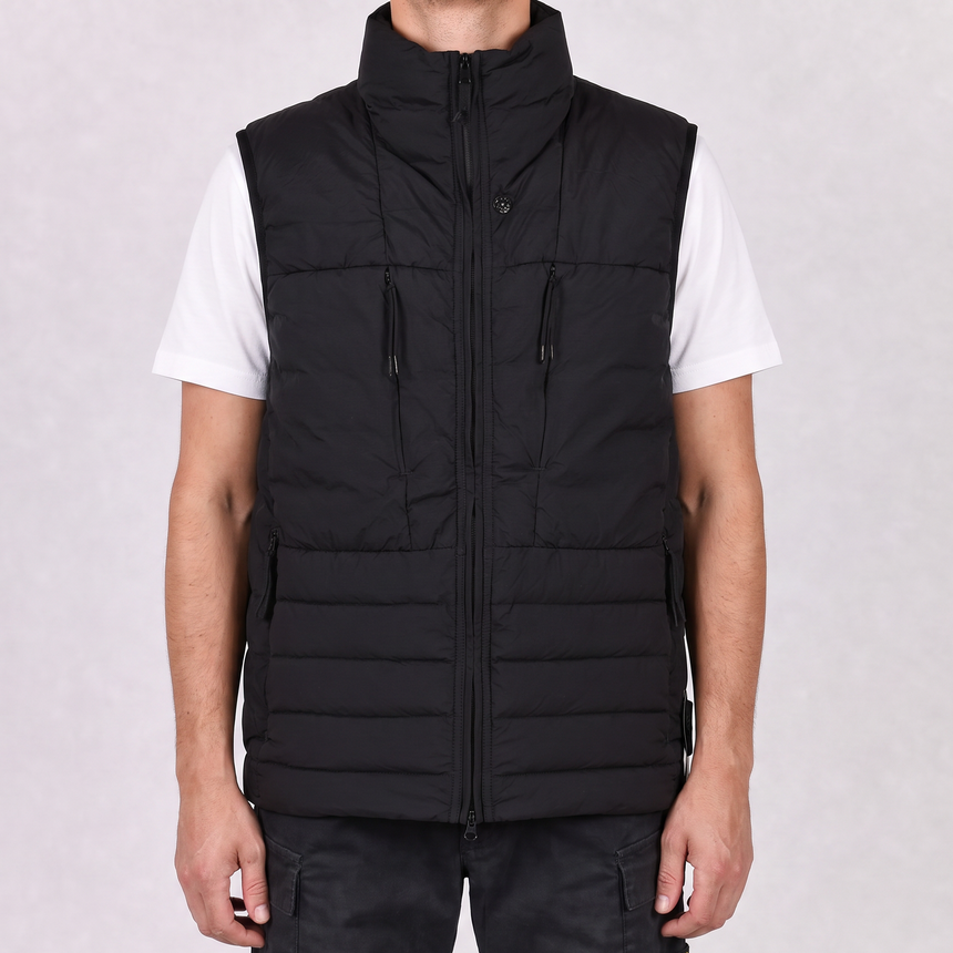 Stone Island Seamless Tunnel Nylon Down-TC Vest in Black