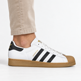 Adidas Superstar ADV Skate Shoes in White/Core Black/Gum
