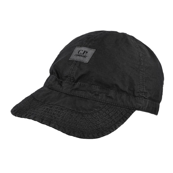 CP Company 50 Fili Wax Baseball Cap in Black