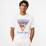 Casablanca Tennis Club Icon Pastelle Printed T-Shirt in White