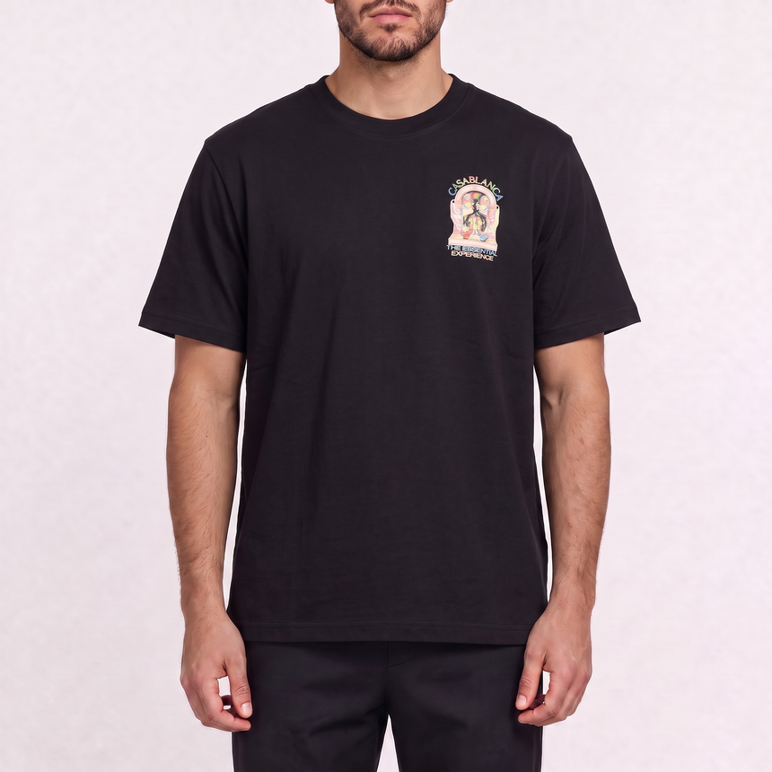Casablanca 'The Essential Experience' Print Short-Sleeve T-Shirt in Black