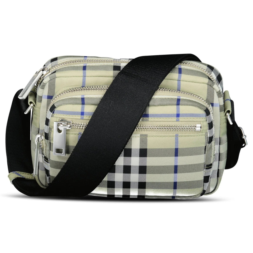 Burberry Warner Check Crossbody Bag in Lichen