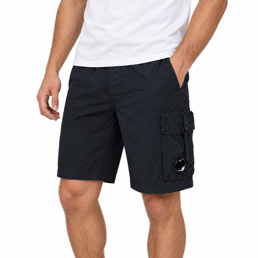 CP Company Chrome-R Cargo Lens Swim Shorts in Black