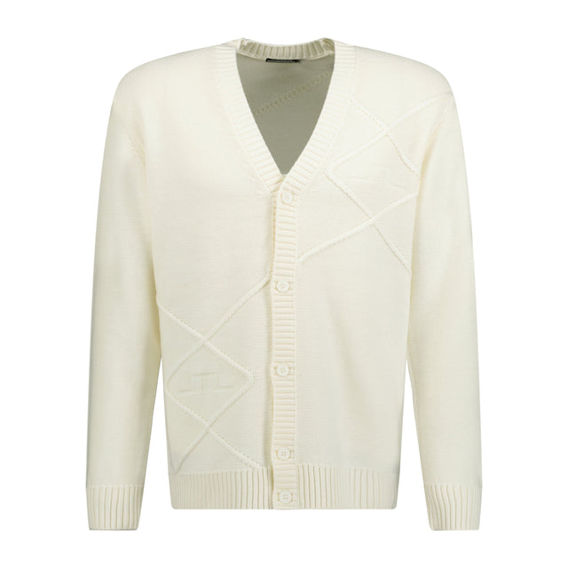 J.lindeberg Clarke Knitted Cardigan White - Swing Supply - Golf Clothing, Shoes & Accessories Sale