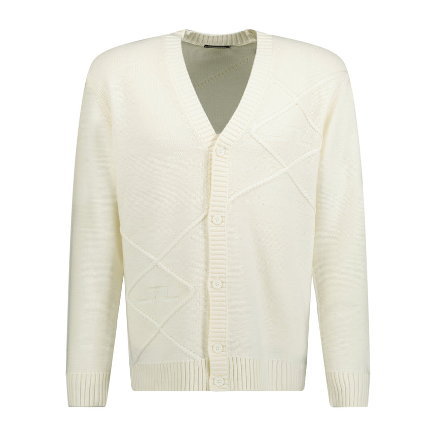 J.lindeberg Clarke Knitted Cardigan White - Swing Supply - Golf Clothing, Shoes & Accessories Sale