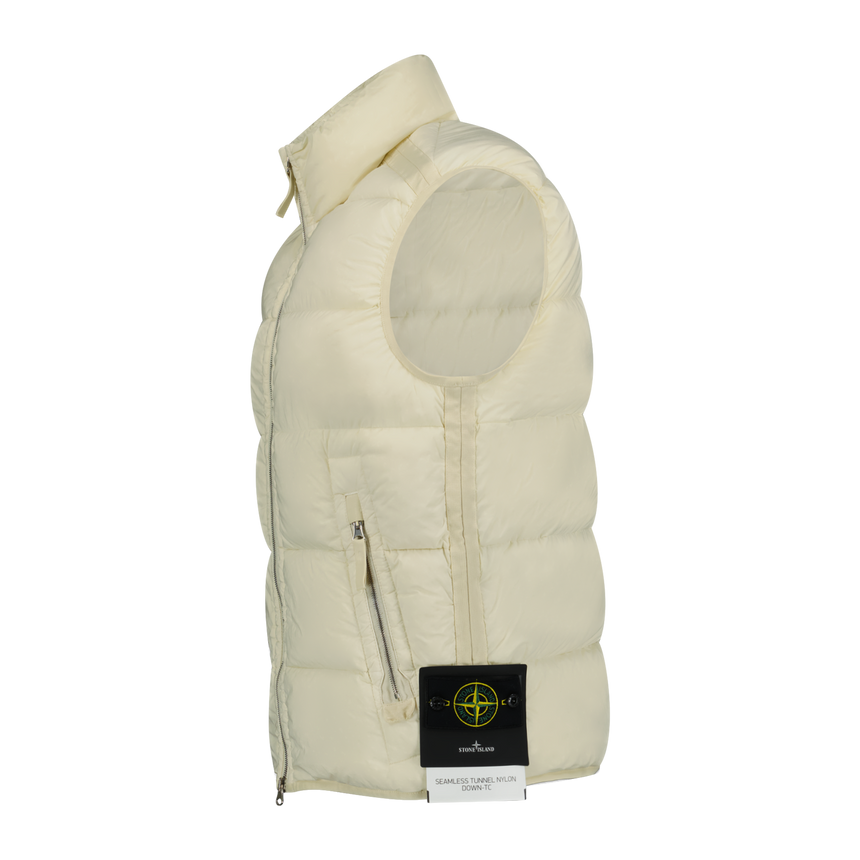 Stone Island Puffer Seamless Tunnel Nylon Gilet Cream - Boinclo ltd - Outlet Sale Under Retail