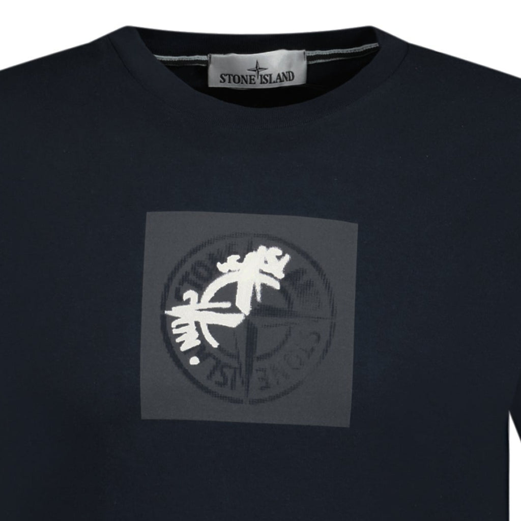 Stone Island Compass Logo Print T-Shirt Black - Boinclo ltd - Outlet Sale Under Retail