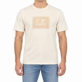 CP Company 30/1 Jersey Stitch Block Logo T-Shirt in Frozen Dew Beige