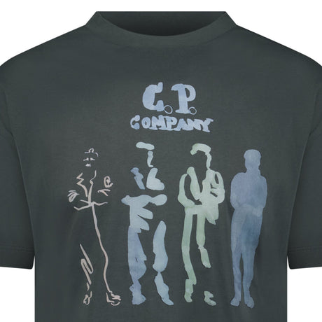 CP Company 30/1 Logo T-Shirt Dark Shadow