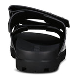 Prada Triangle Logo Leather Strap Sandals Black