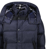 Burberry 'Leeds' Detachable Sleeve Hooded Down Jacket Navy