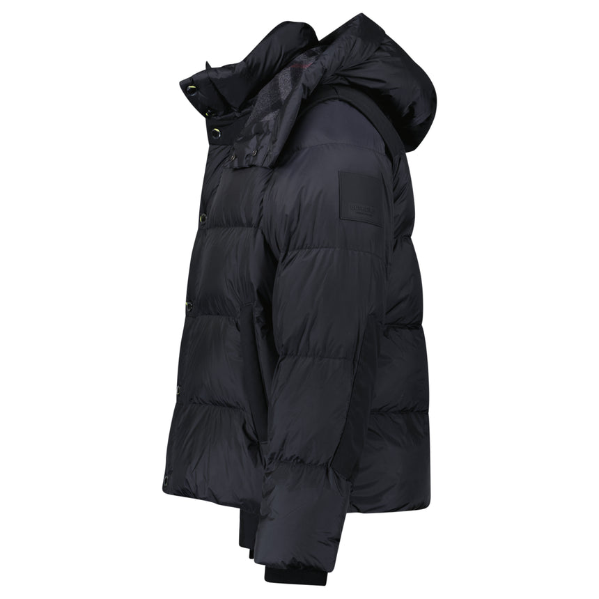 Burberry 'Leeds' Detachable Sleeve Hooded Down Jacket Black