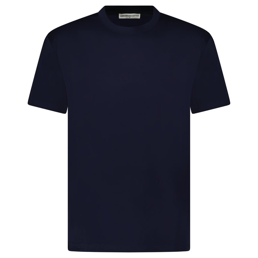 Plain Label Mercerized Cotton T-Shirt Navy
