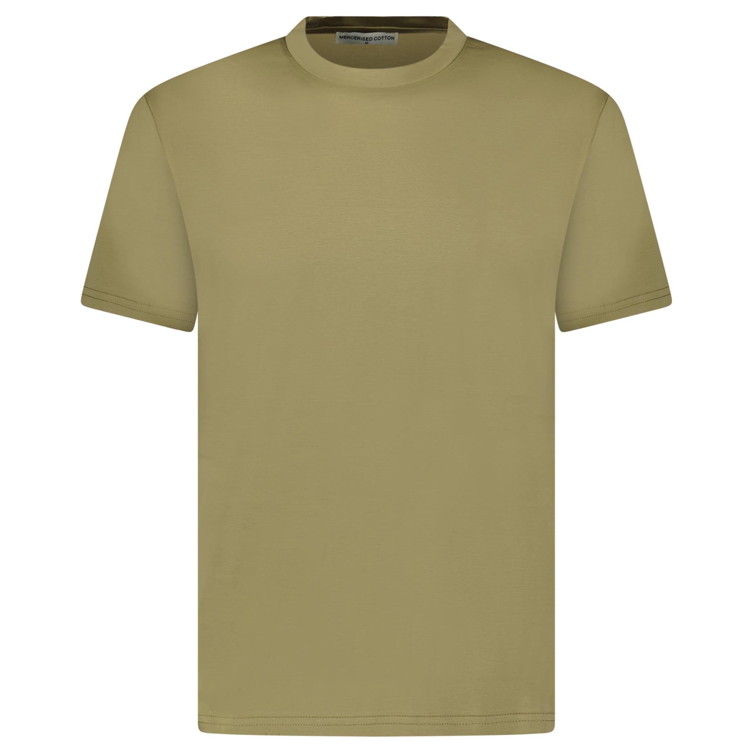 Color variation of Plain Label Mercerized Cotton T-Shirt Khaki