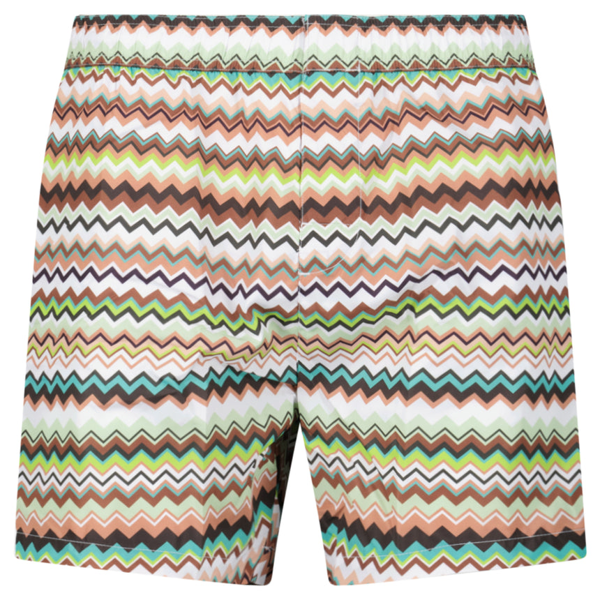 Missoni Zig Zag Swim Shorts Multi Green And Brown