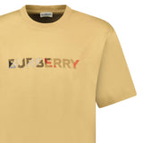 Burberry Check Logo Embroidered T-Shirt Beige - chancefashionco