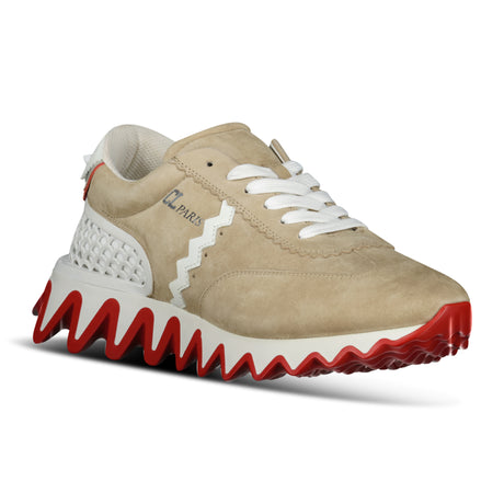 Christian Louboutin Loubishark Suede Trainers in Beige