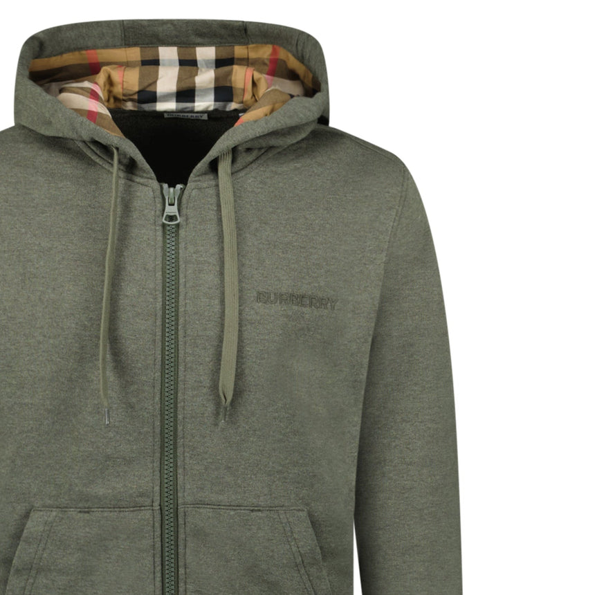 Burberry 'Hove' Check Hoodie Khaki