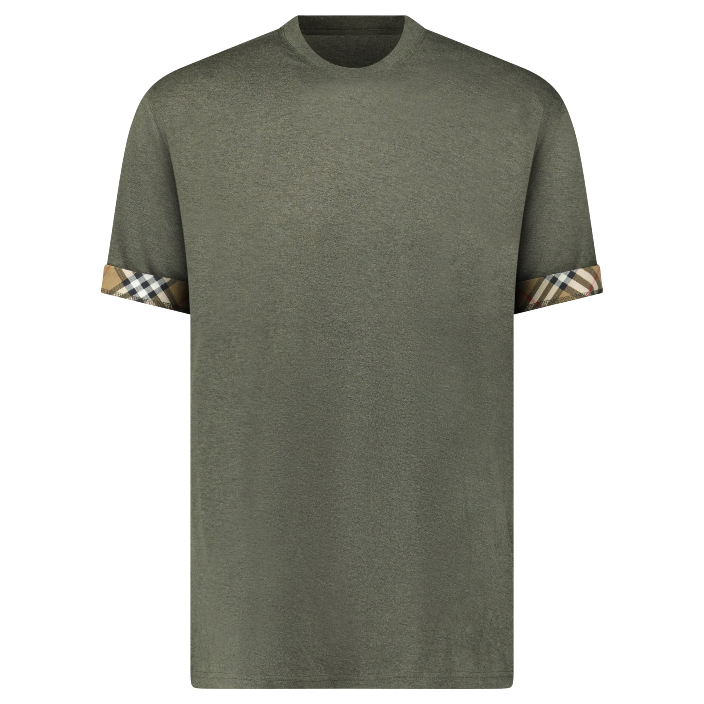 Color variation of Burberry 'Ellison' Organic Cotton Check Sleeve Dark Green