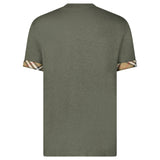 Burberry 'Ellison' Organic Cotton Check Sleeve Dark Green