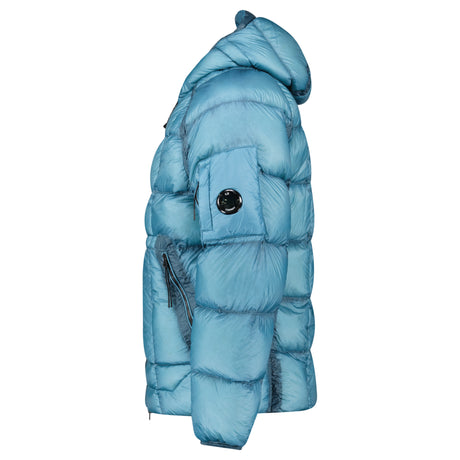 CP Company D.D. Shell Hooded Down Puffer Jacket Aegean Blue