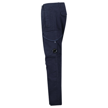 CP Company Stretch Sateen Ergonomic Lens Cargo Pants in Navy
