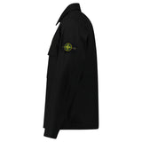 Stone Island Zip Panama Cotton Overshirt in Black