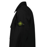 Stone Island Zip Panama Cotton Overshirt in Black