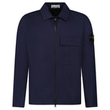 Stone Island Zip Panama Cotton Overshirt in Navy