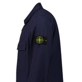 Stone Island Zip Panama Cotton Overshirt in Navy