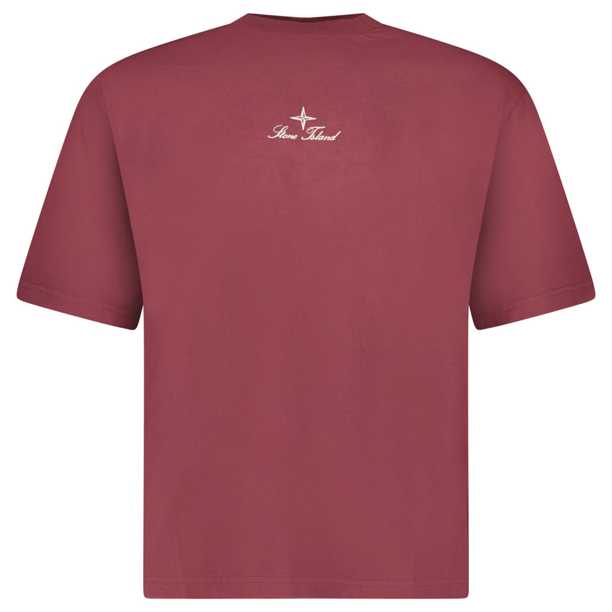 Stone Island Combed Organic Cotton Jersey T-Shirt in Burgundy