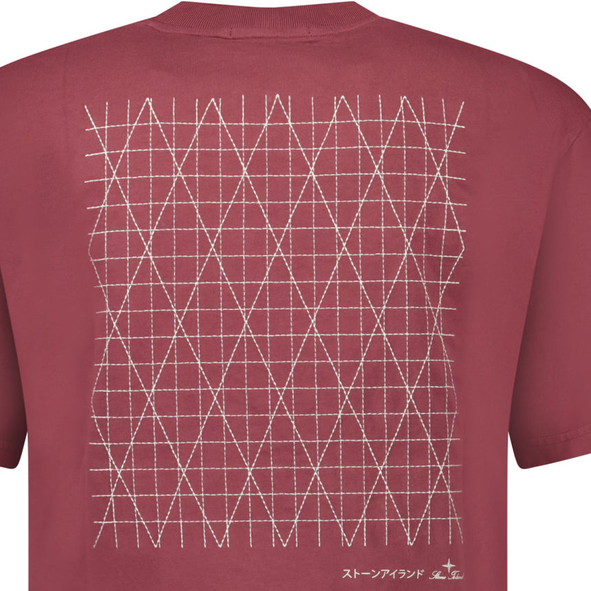 Stone Island Combed Organic Cotton Jersey T-Shirt in Burgundy