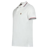 Moncler Tricolour-Trimmed Cotton Piqué Polo Shirt in White