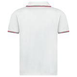 Moncler Tricolour-Trimmed Cotton Piqué Polo Shirt in White