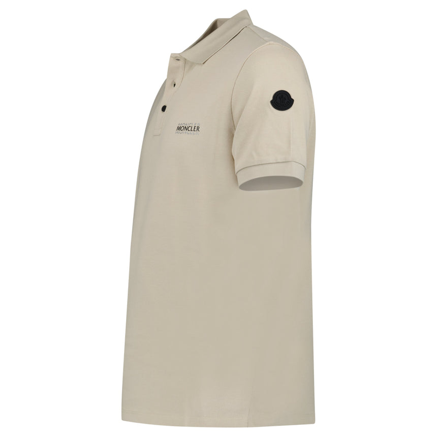 Moncler Short Sleeve Polo Shirt in Beige
