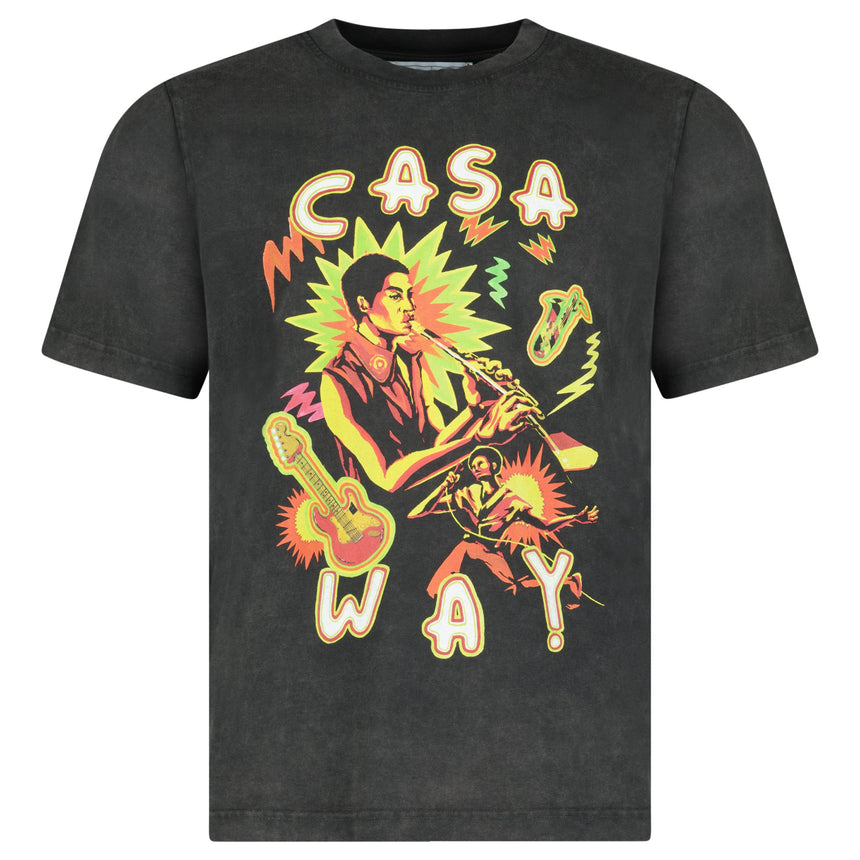 Casablanca “Music For The People” Printed T-Shirt in Black
