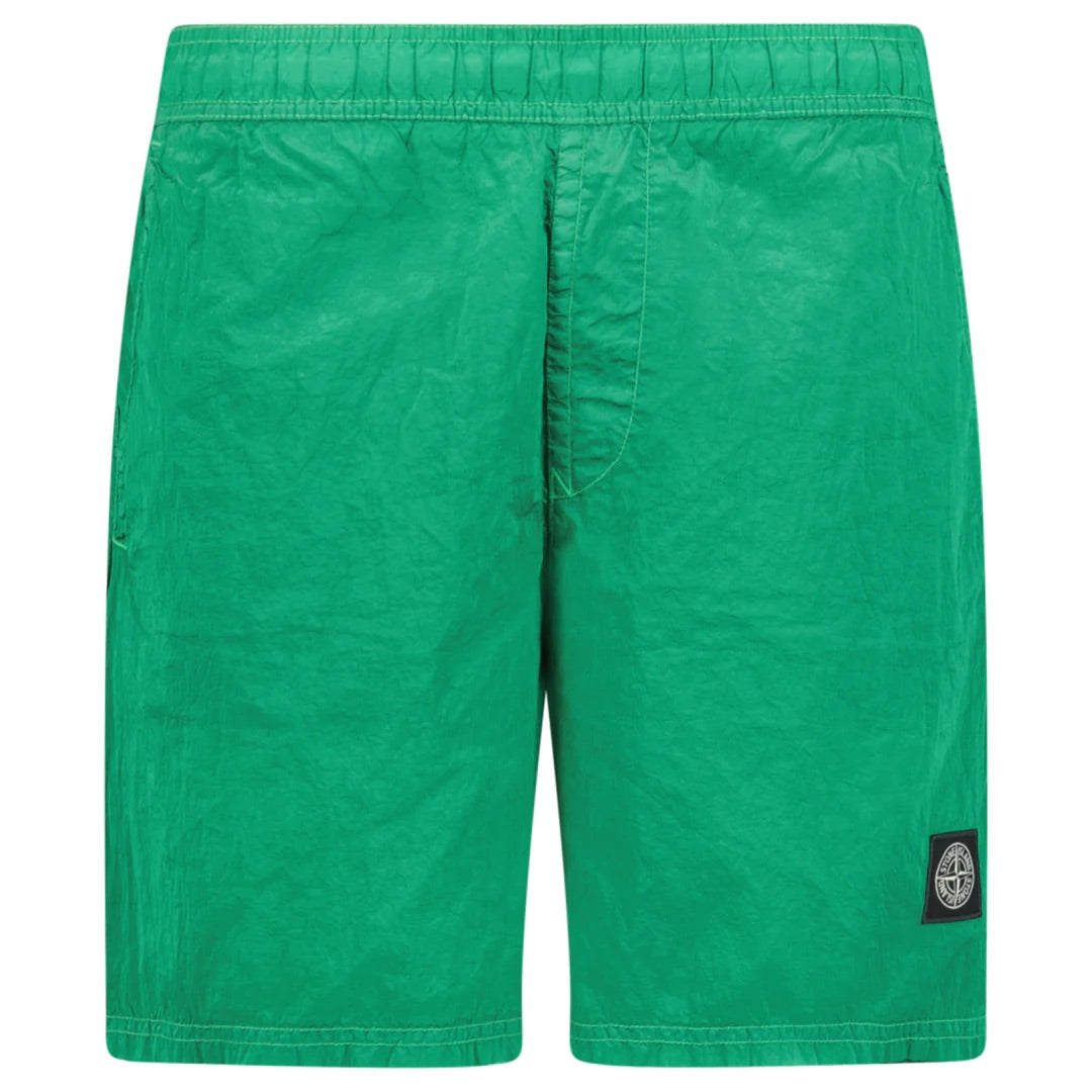 Color variation of Stone Island Compass Chrome Swim Shorts in Malachite Green