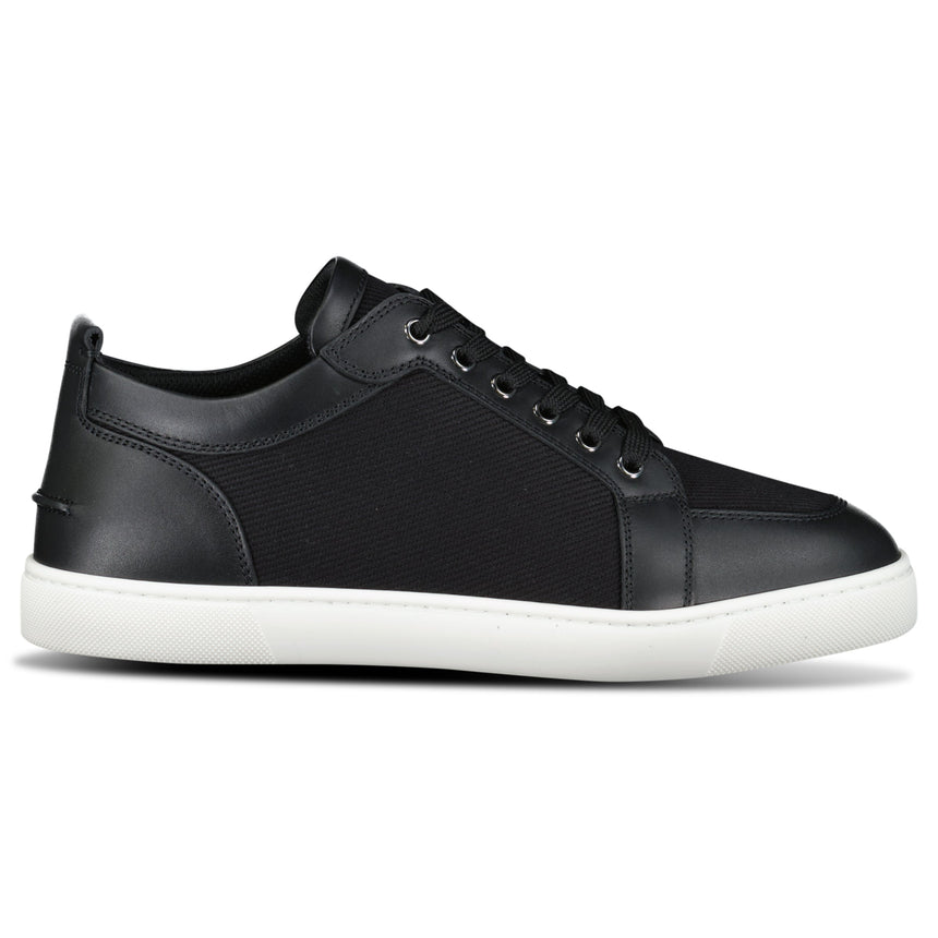 Christian Louboutin Rantulow Cotton T-Will and Leather Trainers in Black