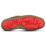 Christian Louboutin Louis Junior Grosgrain-Trimmed Suede Trainers in Brown