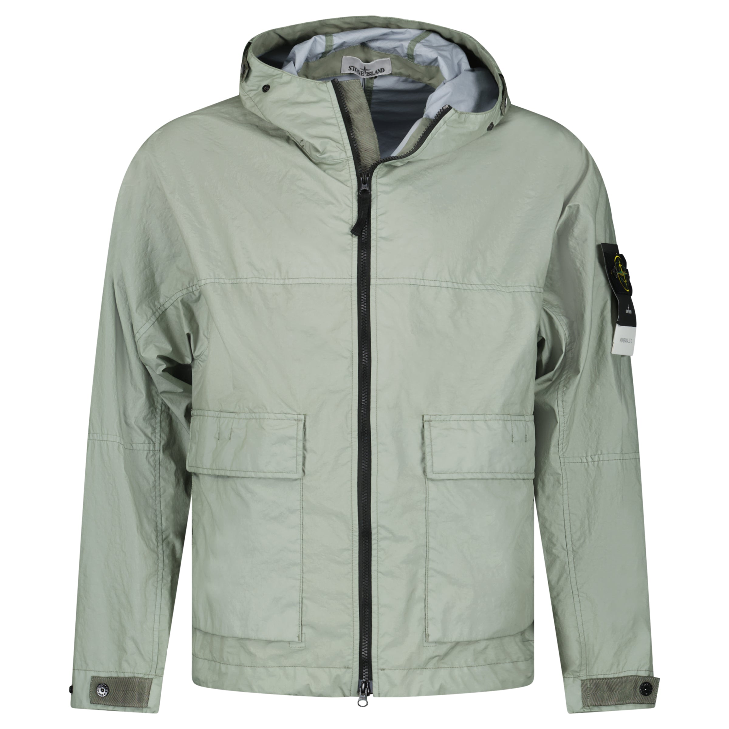 Color variation of Stone Island Membrana 3L TC Hooded Jacket in Sage Green