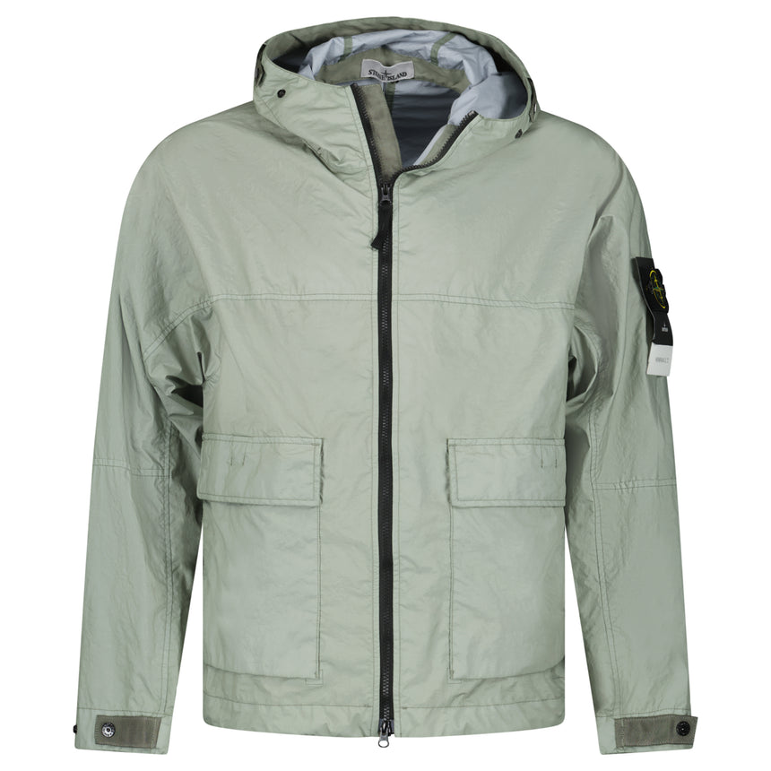 Stone Island Membrana 3L TC Hooded Jacket in Sage Green