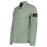 Stone Island Stretch Organic Cotton Twill Overshirt in Sage Green